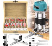 Défonceuse électrique pour panneaux composites 800W, 30000 tr/min, diamètre de mandrin 1/4”, outil électrique pour la sculpture et la découpe du bois EU PLUIG