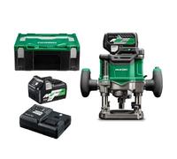 Défonceuse pince 12mm 36V 2,5Ah MV Brushless, Vit variables, en coffret HC, 2 batteries, 1 chargeur ventilé, Ø pince serrage 6/8/12mm, Vit à vide 11000-25000 tr/min, Prof fraisage 50 mm, Pos. de l’int
