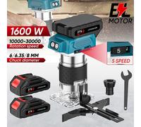 Défonceuse sans balais pour le bois, machine à tailler le bois, outil électrique portatif pour la menuiserie, machine à graver et à rainurer pour batterie Makita 18V With 2XBattery