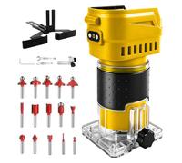 Défonceuse sans fil compatible avec batterie DC 20 V MAX, 850 W, 30 000 tr/min, moteur sans balais pour défonceuse à bois de 6,35 mm, 6 vitesses pour le travail du bois, rainurage (sans batterie)