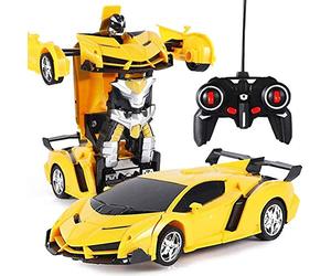 Déformation Robot Voiture 2 en 1 Transformers RC - Télécommande 1/18 à Déformation - Cadeau pour Enfants (C)