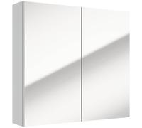 .Deftrans Domodomo - Armoire de salle de bain murale blanche avec miroir - Armoire à miroir - Armoire de salle de bain étroite montée au mur - 3 étagères - Meuble de salle de bain (65 x 60 cm)