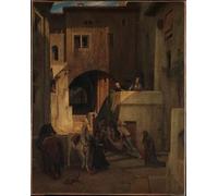 DefrAt Peinture Classique Image Murale sur Toile Affiche Decoration Murale le Bon Samaritain d'Alexandre gabriel Decamps pour la Décoration de Bureau 60x90cm