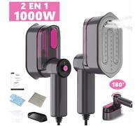 Défroisseur à main - Steamer pliable Fer à vapeur de voyage-10gr/min vapeur continue-1000W-prêt en 10sec -2,4m cordon d'alimentation