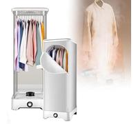 Défroisseur à Vapeur pour vêtements Sèche-linge électrique chauffant, machine à repasser à vapeur, avec minuterie automatique/élimination rapide des plis, cintre de garde-robe pliable électr