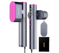 Défroisseur vapeur de voyage, utilisation mondiale(100-240V), 1000W, 22g/min de vapeur Fer à Repasser Vertical, Grand réservoir d'eau de 150 ml, 2 en 1 Steamer Chauffage rapide en 15s pour voyage
