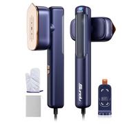 Défroisseur vapeur et fer à repasser 2 en 1 pour vêtements, chauffage rapide en 15 secondes, 1200 W, mini fer à repasser portable, format de voyage avec grand panneau chauffant en céramique, retrait