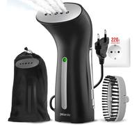 Défroisseur vapeur portable pour vêtements, tête à vapeur en métal, chauffage 25 s, système de pompe, mini taille, défroisseur vapeur portable pour tous les tissus, pas de crachement d'eau, 220 V noir