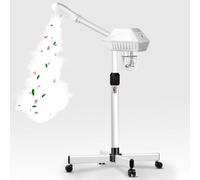 Défroisseur vapeur professionnel sur roues, vapeur d'esthéticienne avec brume d'ozone chaude, défroisseur vapeur pour le visage pour le nettoyage en profondeur du visage, pour soins personnels ou spa