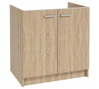 .Deftrans - Armoire de cuisine inférieure 80 cm en chêne Sonoma - Meuble d'évier sans plan de travail moderne - Meuble de cuisine à monter soi-même