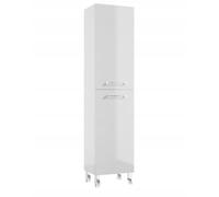 .Deftrans - Armoire de salle de bain debout 170 x 40 cm - Armoire haute pour salle de bain étroite et haute - 40 x 30 cm - Blanc avec décor chêne - 4 compartiments avec portes - Meuble de salle de