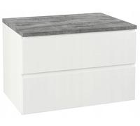 .Deftrans Armoire murale de salle de bain, 60 x 50 cm, blanche, avec plateau de lavabo, moderne, avec tiroirs, pour lavabo