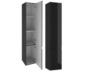 Deftrans Domodomo Armoire de Salle de Bain à Suspendre Noir Brillant 157 x 30 cm Mode Rangement Étagères