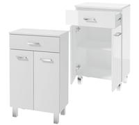 .Deftrans Domodomo - Armoire de Salle de Bain étroite - 85 x 50 x 30 cm - Blanc - avec étagère - Armoire de Salle de Bain laquée avec tiroir