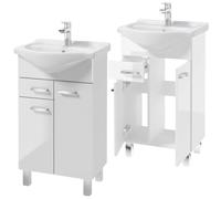 Deftrans Domodomo Meuble de salle de bain avec lavabo 85 x 50 x 42 cm Meuble Blanc