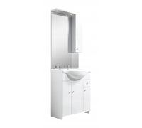 .Deftrans Domodomo Meuble de salle de bain avec lavabo et miroir Blanc 105 cm Meuble lavabo 80 x 80 x 48 cm Ensemble de lavabo en céramique Ensemble de meubles de salle de bain
