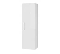 Deftrans Domodomo - Pinia - Armoire de salle de bain - 125 x 33 cm - Armoire murale - Blanc brillant - Avec façades brillantes