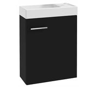 Deftrans Lavabo WC pour invités avec meuble bas 50 x 70 x 23 cm - Petit lavabo pour invités - Meuble sous-vasque - Lavabo avec meuble bas - Noir