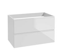 .Deftrans Meuble de lavabo suspendu avec tiroirs - Blanc - 80 x 50 x 46 cm - Meuble sous-lavabo - Meuble mural sans plateau de lavabo