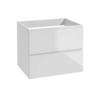 .Deftrans - Meuble de lavabo suspendu blanc, 60 x 50 x 45,8 cm - Meuble bas de salle de bain avec tiroirs, armoire murale sans plateau de lavabo