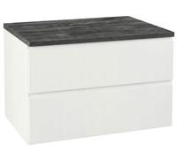 .Deftrans Meuble sous lavabo de 60 cm de large, blanc brillant, suspendu