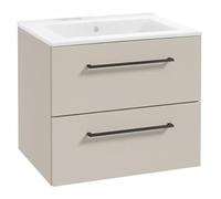 .Deftrans Meuble sous-lavabo suspendu de 60 cm - Ensemble de meubles de salle de bain avec lavabo moderne - Meuble de salle de bain avec meuble bas en cachemire mat - Meuble de salle de bain avec