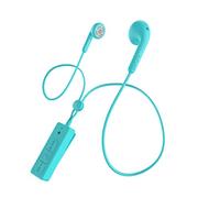 DEFUNC ** Écouteurs Bluetooth Cool Cyan Talk avec 4 Heures de Lecture, Charge Rapide de 2 Heures, Commandes d'appel/Musique Multifonction, Microphone intégré, portée Bluetooth de 10 m **Écouteurs Bon