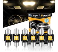 Defvnsy 6X 36MM 1.41" Festoon C5W Ampoules LED 3000K 6SMD 3020 Puces Blanc Chaud Super Lumineux Canbus sans Erreur pour 6418 6411 Intérieur Dôme Plaque D'immatriculation Porte Lumières