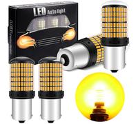 Defvnsy Ampoule P21W LED Clignotant Orange 1156 BA15S Ampoule LED Voiture | 12V-24V DC, Puces 144SMD 3014 pour Feu Arrière Latéral, 7506 R5W R10W 12498 Replacement, Lot de 4
