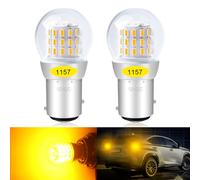 Defvnsy Lot de 2 Ambre/Jaune 1157 BAY15D 2057 2357 7528 Éclairage LED Extrêmement Lumineux 3014 39 SMD Ampoules de Remplacement Pour 12V DC Feu stop Feux Stop Feux de recul