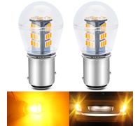 Defvnsy P21/5W 1157 BAY15D Ampoules LED, Super Lumineux Ambre/Jaune Ampoule 12-24V DC pour 2057 2357 7528, Ampoule Voiture pour Clignotant, Clignotant Latéral, Feu Arrière (Lot de 2)
