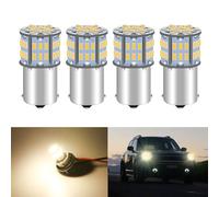 Defvnsy P21W 1156 BA15S Ampoules LED, Super Brillant Chaud Ampoule 12-24V Pas de Polarité 1141 1003 7506 Ampoule Voiture pour Feux de Recul, Feux de Jour, Remorque de RV Caravane Éclairage (Lot de 4)