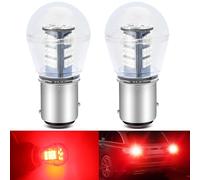 Defvnsy - Pack de 2 - Rouge extrêmement vif 1157 BAY15D 2057 2357 7528 Lumière LED 2835 33-SMD Ampoules de rechange pour feu arrière ou feu stop -10-30V-DC