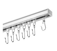 DEFYNEE Kit de Rail pour Rideaux de Plafond 92-460 cm | avec Coulisseaux | Rail en Aluminium pour Fenêtre, Chambre et Salon, Blanc