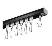 DEFYNEE Kit de Rail pour Rideaux de Plafond 92-460 cm | avec Coulisseaux | Rail en Aluminium pour Fenêtre, Chambre et Salon, Noir