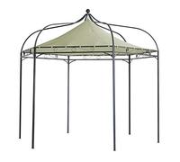 DEGAMO Tonnelle de jardin Modena 6 pans 320 cm, structure en acier solide noir, toit naturel avec revêtement imperméable
