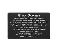 DEGASKEN Carte portefeuille pour petit-fils de Grandma - Never Forget That I Will Always Love You - Cadeaux de rentrée scolaire pour petit-fils