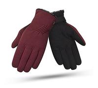 DEGEND City Lady Vin | Gants de Moto d'hiver pour Femmes - Gants Moto Hiver en Cuir Imperméable Et Respirant avec Doublure en Polaire 3M Thinsulate - Homologué CE - Accessoires Moto Taille M