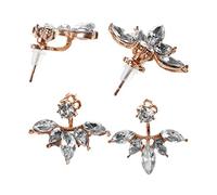 Deger 1 Paire de Mode D'Oreille Grand Cristal Vestes de Haute Qualité Feuille Oreille Clips Boucles D'Oreilles pour Femmes Or