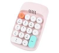 Deger Clavier numérique sans , clavier rétro pour machine à écrire, claviers numériques pavé numérique 18 mini clavier Bluetooth 2,4 GHz (rose)