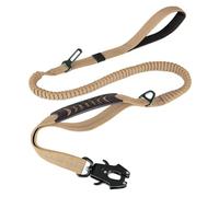 Deger Laisse pour Chien Robuste, Laisse Élastique pour Chien de 4 à 6 Pieds Absorbant Les Chocs + 2 Poignées Rembourrées, Mousqueton en Métal, Ceinture de Sécurité de Voiture, Installation Facile