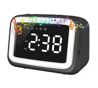 Deger Réveil pour enfants avec haut-parleur Bluetooth pour chambre, Ok To Wake Réveil pour enfants avec lumière réglable noire