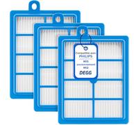 DEGG Filtre HEPA H13 - Compatible avec aspirateurs Philips, Electrolux, AEG, Tornado, H13 anciennement H12, Performer, Power Pro, Jetmaxx Series - Accessoire pour aspirateur - Lot de 3