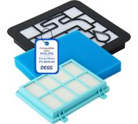 DEGG Kit de Filtres - Compatible avec Aspirateurs Philips PowerPro Compact - Remplace les Filtres FC9331/09 FC9332/09 - Filtre Moteur & Filtre de Sortie - Accessoires pour aspirateur - 3-IN-1