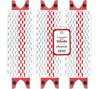 DEGG Serpillere Recharge Microfibre - Compatible avec Vileda Ultra Max - Housse de Rechange pour Balai Plat Vileda - Lavette en Microfibre - Recharges pour Balai - Lot de 3