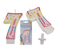 Deggelbam Bougie numérotée de 0 à 9 pour gâteau / bougie chiffre pour gâteaux / faire de votre gâteau un véritable accroche-regard (Numéro 7)