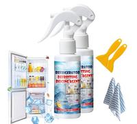 Degivrant Refrigerateur Congelateur,Defroisseur a Main,Dégivrant Congélateur Spray,Spray de Dégivrage pour Réfrigérateur,Fourni Avec un Grattoir Spécial et une Serviette Absorbante 120ml (2)
