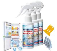 Degivrant Refrigerateur Congelateur,Defroisseur a Main,Dégivrant Congélateur Spray,Spray de Dégivrage pour Réfrigérateur,Fourni Avec un Grattoir Spécial et une Serviette Absorbante 120ml (3)