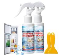 Degivrant Refrigerateur Congelateur,Spray Dégivrant Congélateur,Dégivrage Puissant Pour Réfrigérateur Congélateur,Spray Defroisseur Rapide Pour Frigo,Fourni Avec un Grattoir, 120ML (2)