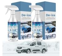 Degivrant Vitre Voiture 120 ml, Spray Dégivrant Voiture, Maintient Une Visibilité Optimale Et Peut être Utilisé Pour Déneiger Les Pare-Brise, La Carrosserie, Les Rétroviseurs Et Les Pneus (2PC)